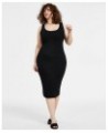 Trendy Plus Size Ruched-Sleeve Blazer & Bodycon Midi Dress $20.50 Dresses