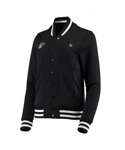 Women's Black Brooklyn Nets Nostalgic Full-Snap Tracksuit Jacket Black $52.80 Jackets