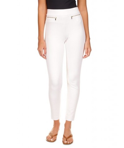 Women's Zip-Pocket Pull-On Trousers Regular & Petite White $42.14 Pants