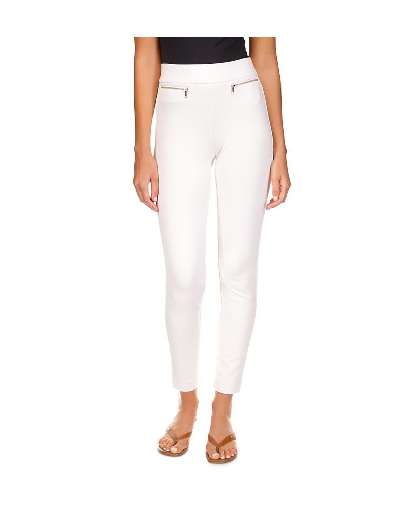 Women's Zip-Pocket Pull-On Trousers Regular & Petite White $42.14 Pants