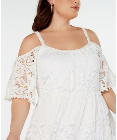 Plus Size Lace Cold-Shoulder Dress Ivory $51.48 Dresses