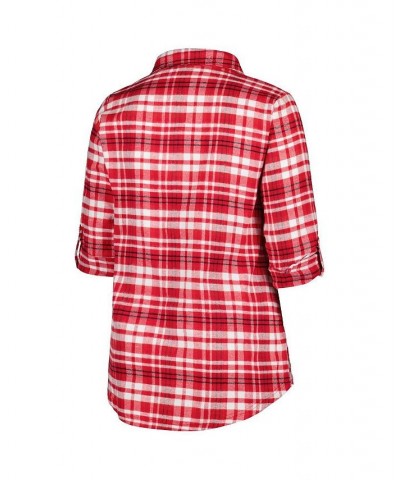 Women's Scarlet Ohio State Buckeyes Plus Size Mainstay Long Sleeve Button-Up Shirt Scarlet $33.00 Tops