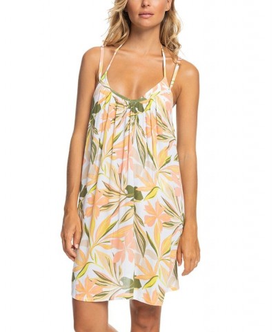 Juniors' Printed Summer Adventures Swim Dress Cover-Up Bright White Subtly Salty Mult $24.00 Swimsuits