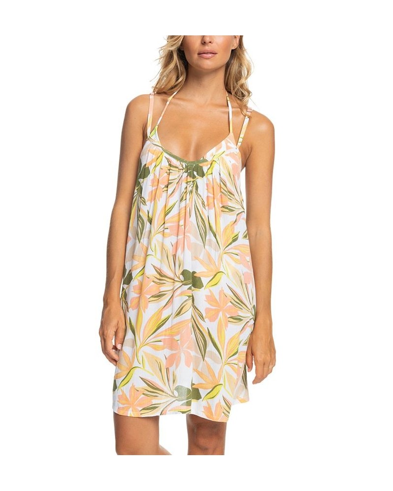 Juniors' Printed Summer Adventures Swim Dress Cover-Up Bright White Subtly Salty Mult $24.00 Swimsuits