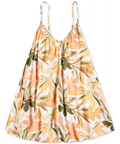 Juniors' Printed Summer Adventures Swim Dress Cover-Up Bright White Subtly Salty Mult $24.00 Swimsuits