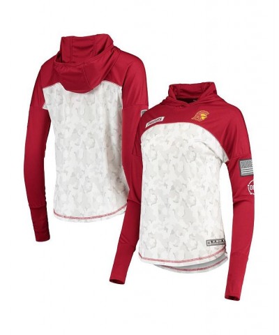 Women's USC Trojans OHT Military-inspired Appreciation Mission Arctic Camo Hoodie Long Sleeve T-shirt Gray, Cardinal $24.75 Tops