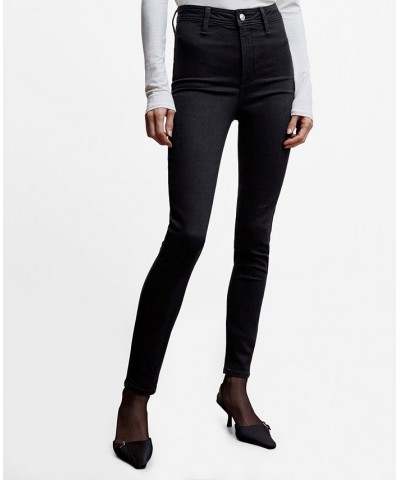 Women's High-Waist Cotton-Blend Jeggings Black Denim $22.40 Jeans