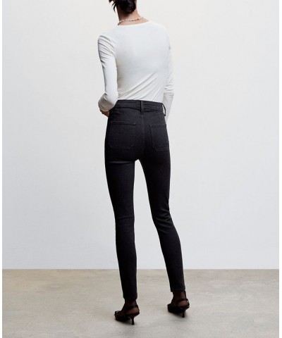 Women's High-Waist Cotton-Blend Jeggings Black Denim $22.40 Jeans