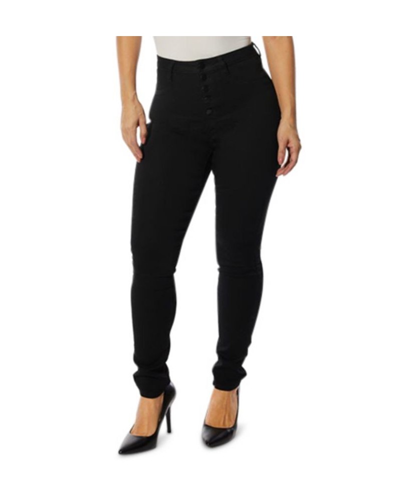 Juniors' High-Rise Curvy Skinny Jeans With Back Yoke Seam Detail Black $14.04 Jeans