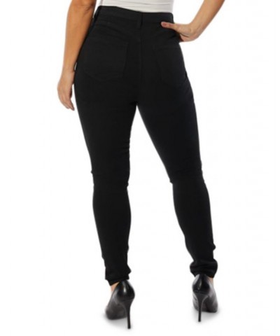 Juniors' High-Rise Curvy Skinny Jeans With Back Yoke Seam Detail Black $14.04 Jeans