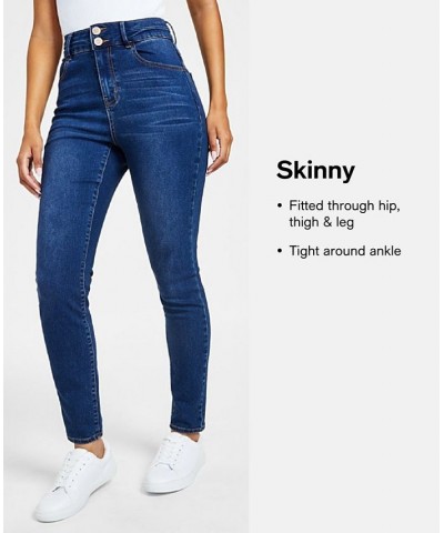 Juniors' High-Rise Curvy Skinny Jeans With Back Yoke Seam Detail Black $14.04 Jeans