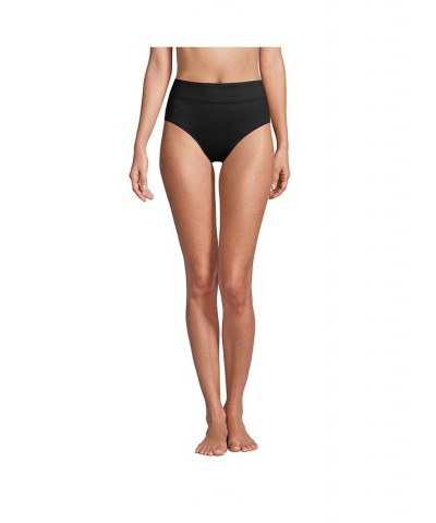 Women's Long Tummy Control High Waisted Bikini Swim Bottoms Black $33.98 Swimsuits