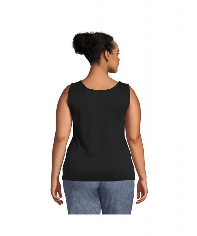 Women's Plus Size Cotton Tank Top Black $20.13 Tops