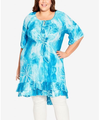 Plus Size Avery Crush Tunic Top Ombre Breeze $19.84 Tops