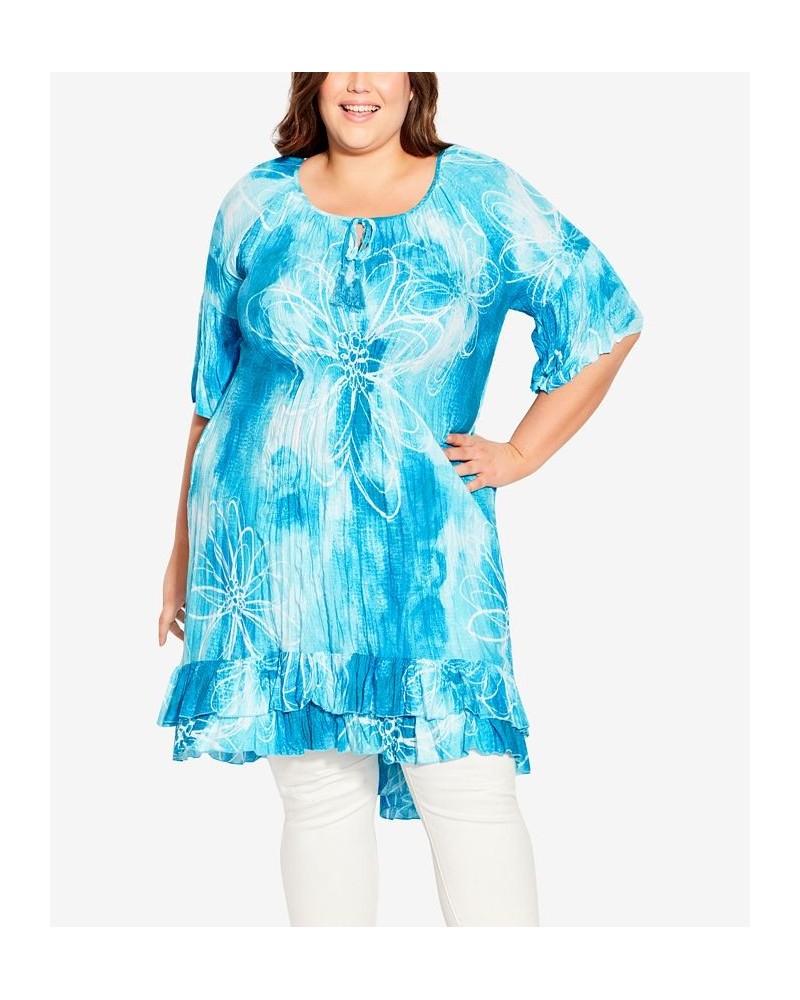 Plus Size Avery Crush Tunic Top Ombre Breeze $19.84 Tops