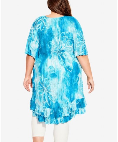 Plus Size Avery Crush Tunic Top Ombre Breeze $19.84 Tops