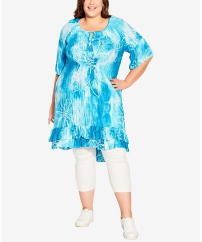 Plus Size Avery Crush Tunic Top Ombre Breeze $19.84 Tops