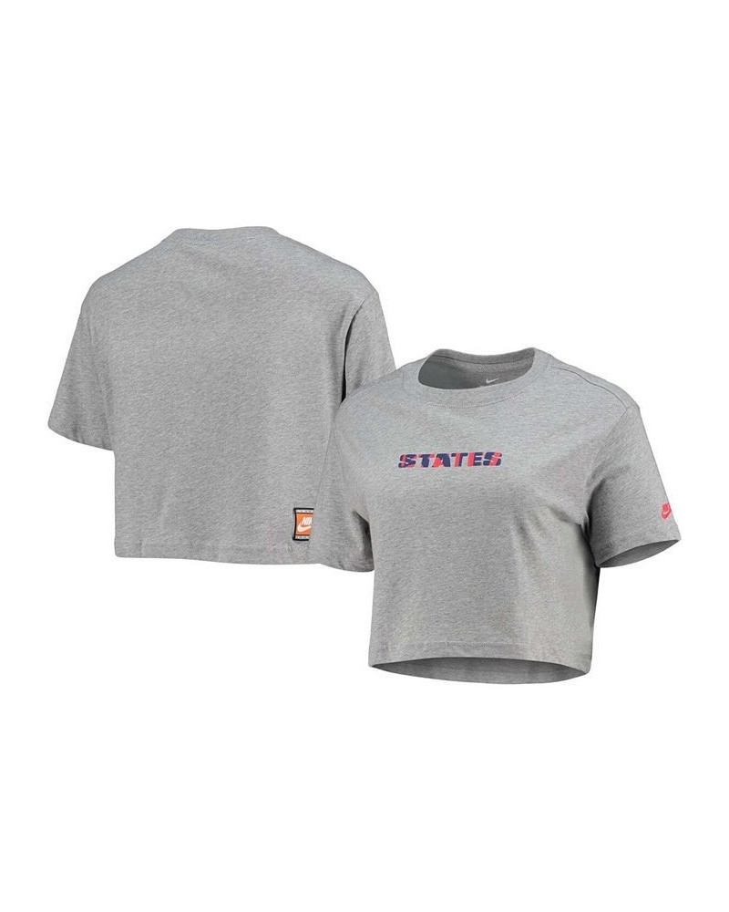 Women's Gray US Soccer Voice Crop Top Gray $17.20 Tops