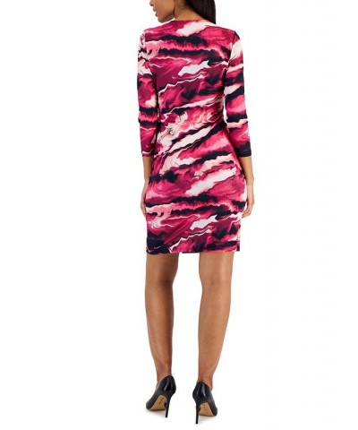 Nomad Printed Faux-Wrap Dress Amaranth Multi $38.17 Dresses