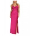 Juniors' Cowlneck Sleeveless Gown Hot Pink $57.24 Dresses