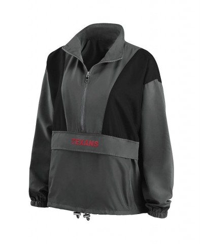 Women's Charcoal Houston Texans Popover Packable Half-Zip Jacket Charcoal $43.70 Jackets