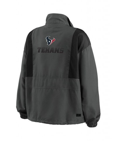 Women's Charcoal Houston Texans Popover Packable Half-Zip Jacket Charcoal $43.70 Jackets