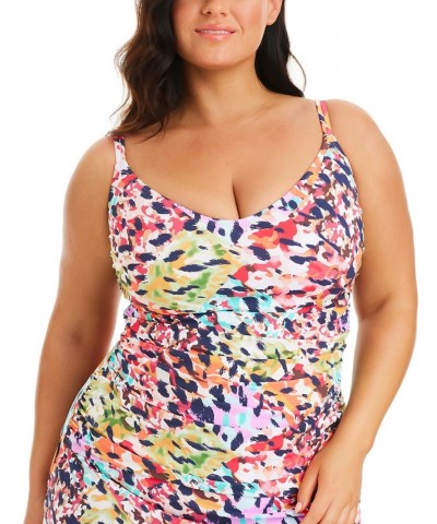 Plus Size Party Animal-Print Scoop-Neck Tankini Top Multi $42.84 Swimsuits