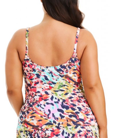 Plus Size Party Animal-Print Scoop-Neck Tankini Top Multi $42.84 Swimsuits