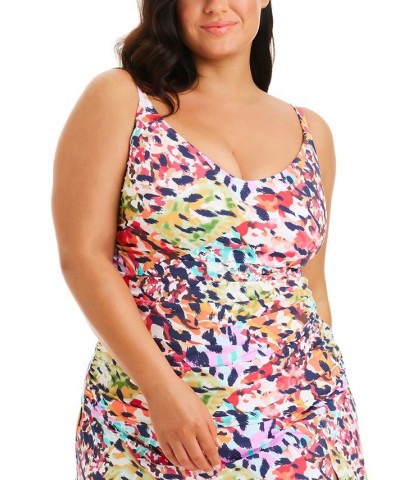 Plus Size Party Animal-Print Scoop-Neck Tankini Top Multi $42.84 Swimsuits