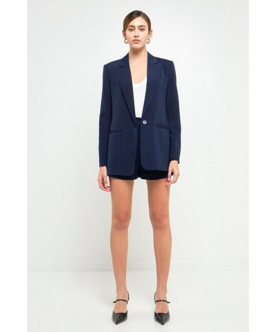 Women's Single Breasted Blazer Blue $46.80 Jackets