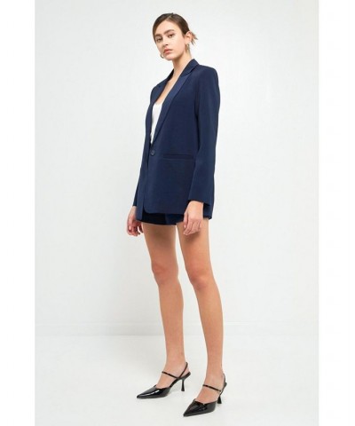 Women's Single Breasted Blazer Blue $46.80 Jackets