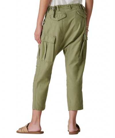 Women's Cotton Loose Fit Cargo Pants Olive $43.09 Pants