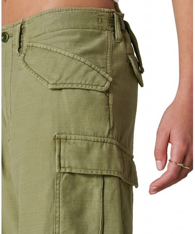 Women's Cotton Loose Fit Cargo Pants Olive $43.09 Pants