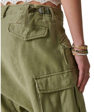 Women's Cotton Loose Fit Cargo Pants Olive $43.09 Pants