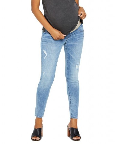 Maternity Distressed Skinny Jeans Medium Wash $33.06 Jeans