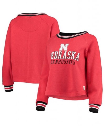 Women's Scarlet Nebraska Huskers Cali Cozy Raglan Crop Pullover Sweatshirt Scarlet $28.80 Sweatshirts