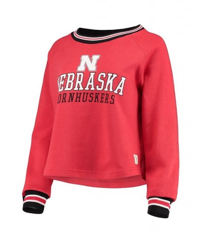 Women's Scarlet Nebraska Huskers Cali Cozy Raglan Crop Pullover Sweatshirt Scarlet $28.80 Sweatshirts