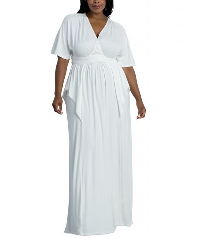 Plus Size India Flair Maxi Dress Ivory/Cream $66.24 Dresses