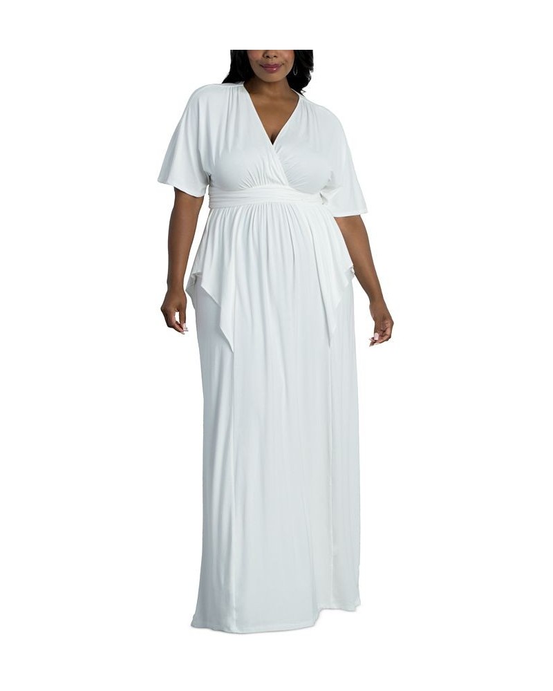 Plus Size India Flair Maxi Dress Ivory/Cream $66.24 Dresses