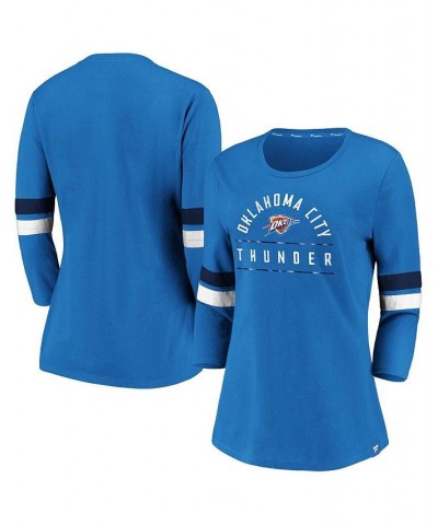 Women's Branded Blue Oklahoma City Thunder Iconic Prolific Modern 3/4-Sleeve T-shirt Blue $22.22 Tops