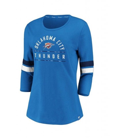 Women's Branded Blue Oklahoma City Thunder Iconic Prolific Modern 3/4-Sleeve T-shirt Blue $22.22 Tops