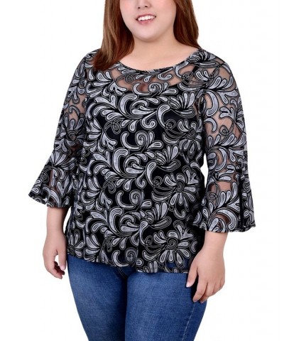 Plus Size Lace Tunic Black $17.52 Tops