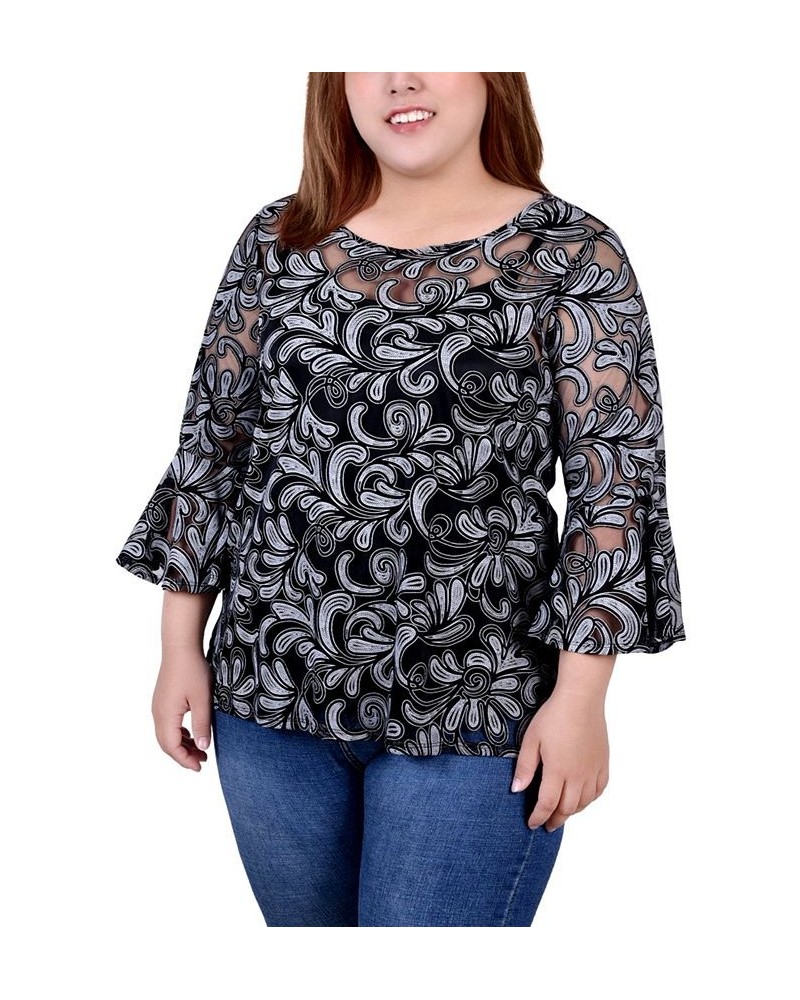 Plus Size Lace Tunic Black $17.52 Tops