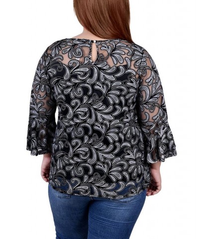 Plus Size Lace Tunic Black $17.52 Tops