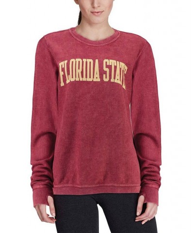 Women's Garnet Florida State Seminoles Comfy Cord Vintage-Like Wash Basic Arch Pullover Sweatshirt Garnet $41.59 Sweatshirts