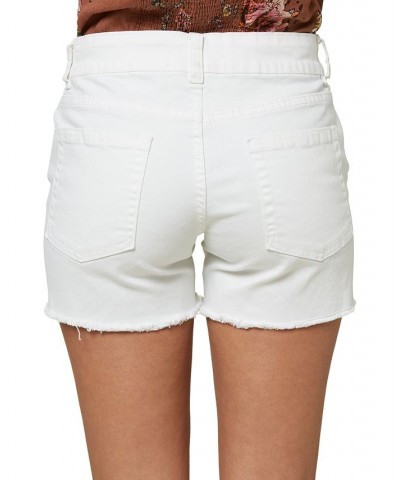 Juniors' Cody Ripped Denim Shorts White $26.00 Shorts