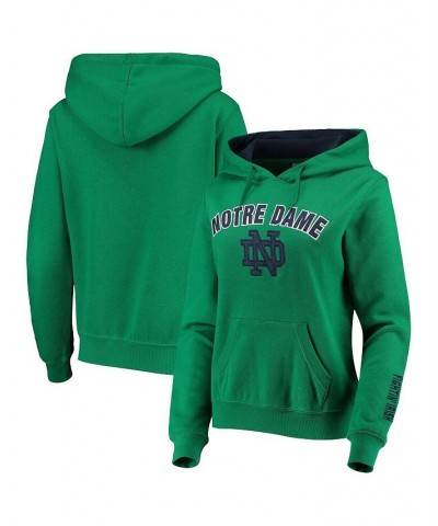 Women's Kelly Green Notre Dame Fighting Irish Arch and Logo 1 Pullover Hoodie Kelly Green $25.20 Sweatshirts