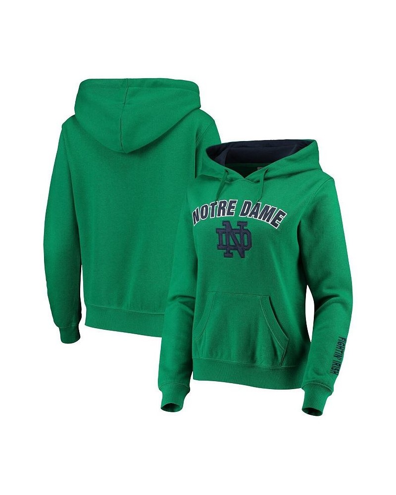 Women's Kelly Green Notre Dame Fighting Irish Arch and Logo 1 Pullover Hoodie Kelly Green $25.20 Sweatshirts