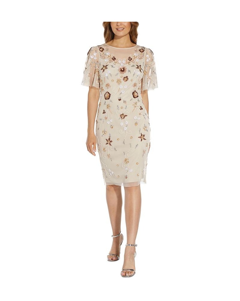 Embellished Sheath Dress Alabaster $54.94 Dresses