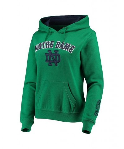 Women's Kelly Green Notre Dame Fighting Irish Arch and Logo 1 Pullover Hoodie Kelly Green $25.20 Sweatshirts